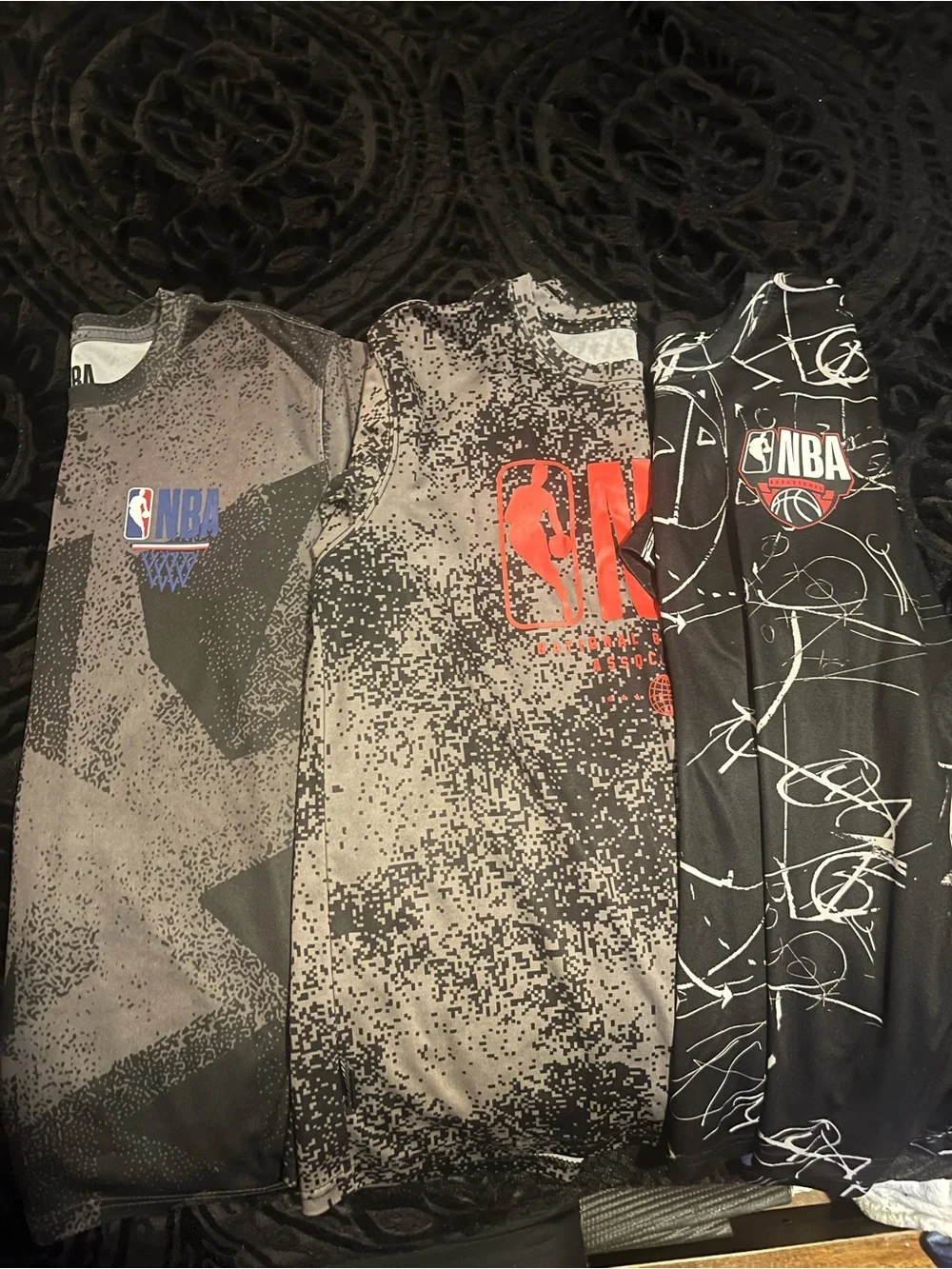 NBA Black and Gray Graphic Kids' Short-Sleeve Tees 3 bundle